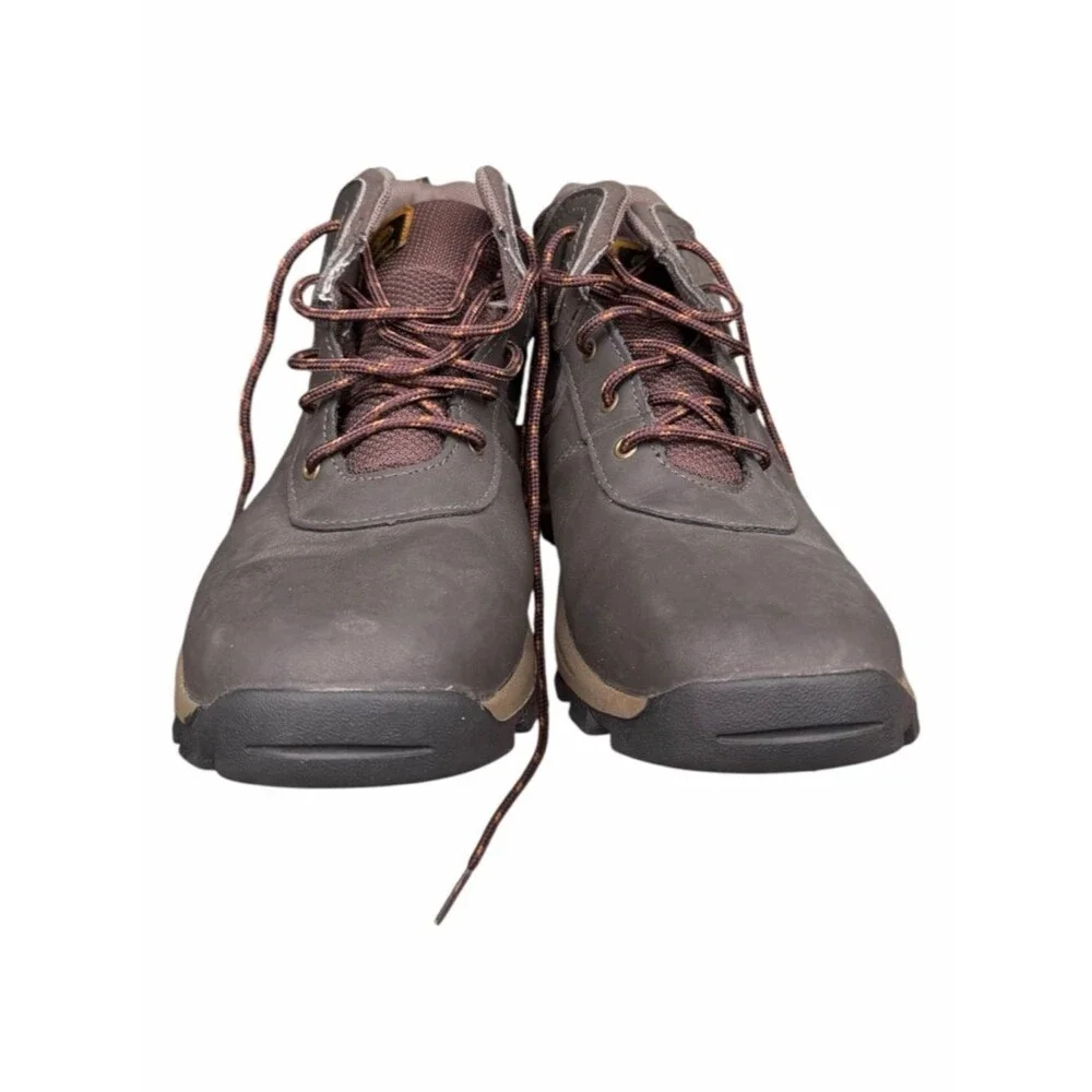 Timberland Mt. Maddsen Waterproof Hiking Boots Gray Brown Leather Boys 6.5 Trail